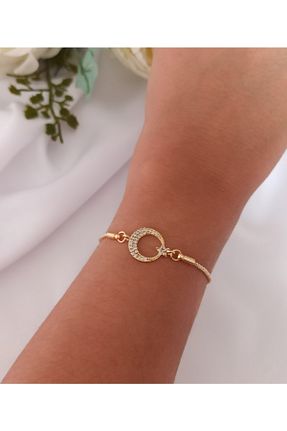 دستبند جواهر طلائی زنانه زیرکن DENİZDENAL - کد 652448894