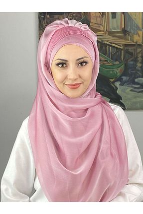روسری صورتی شیفون BUTİKAMBAR - کد 653537264