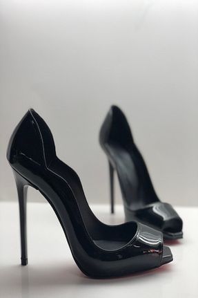 کفش پاشنه بلند کلاسیک مشکی زنانه چرم لاکی HAYYSHOES - کد 86558950