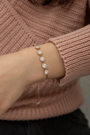 دستبند نقره صورتی زنانه 925 عیار NEREZE - کد 86650090