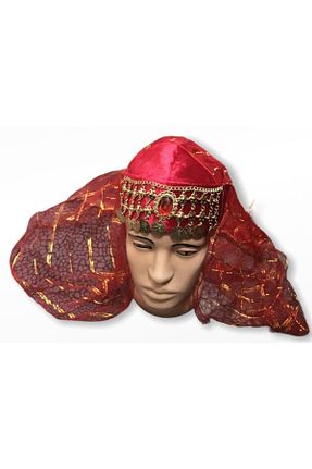 کلاه قرمز زنانه مخمل beyzade kostüm - کد 86777367