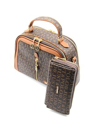 کیف دوشی قهوه ای زنانه چرم مصنوعی Just Polo - کد 114297268