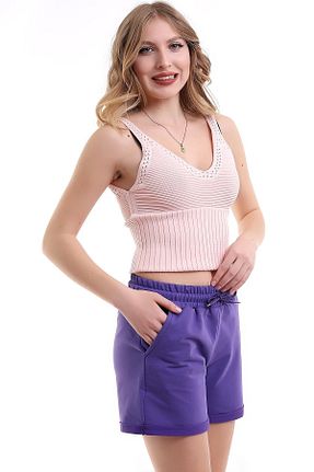 شلوارک و برمودا بنفش زنانه Straight Deafox - کد 265968343