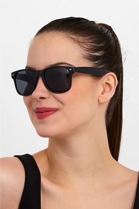 عینک آفتابی مشکی زنانه 52 UV400 استخوان مات بیضی کد 42572573
