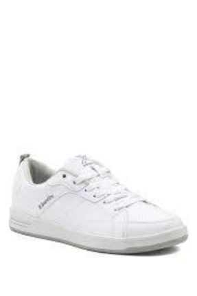 کفش اسنیکر سفید زنانه بند دار چرم مصنوعی کد 652793576