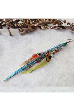 گوشواره جواهر آبی سنگ طبیعی FUNGI - کد 652918126