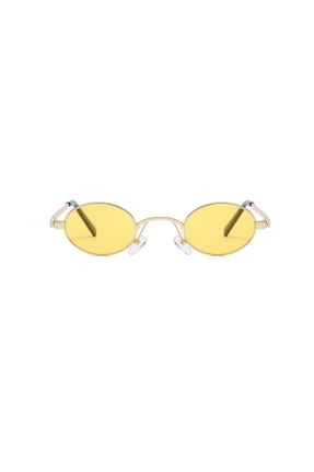 عینک آفتابی زرد زنانه 55 UV400 فلزی سایه روشن گرد کد 45348242