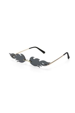عینک آفتابی مشکی زنانه 55 UV400 فلزی آینه ای هندسی کد 46842746