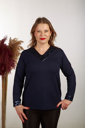 بلوز سرمه ای زنانه ساده Boutique Arzu İnan - کد 654509620