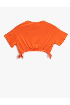 تی شرت نارنجی بچه گانه یقه گرد رگولار تکی کد 479223220