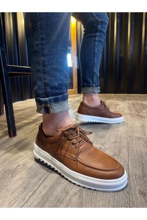 کفش کلاسیک قهوه ای مردانه چرم مصنوعی پاشنه کوتاه ( 4 - 1 cm ) پاشنه ضخیم کد 654574138