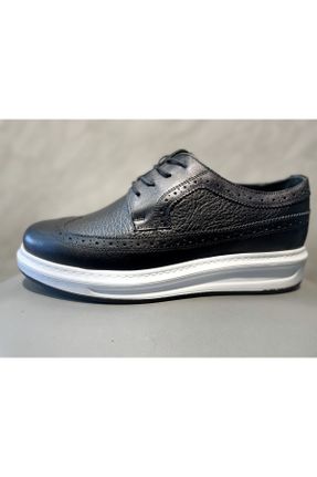 کفش کلاسیک مشکی مردانه چرم طبیعی پاشنه ساده کد 654187050