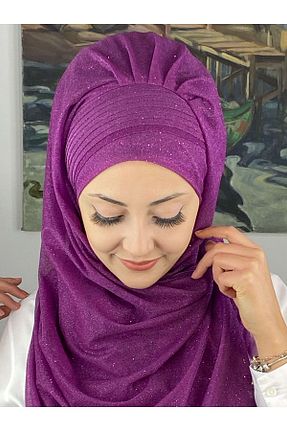 روسری صورتی شیفون BUTİKAMBAR - کد 653533029