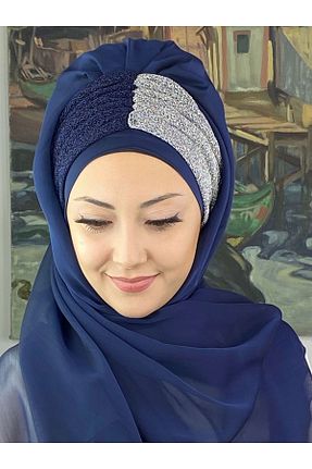 روسری سرمه ای شیفون BUTİKAMBAR - کد 653536637