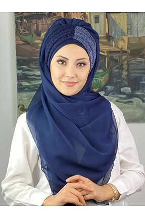 روسری سرمه ای شیفون BUTİKAMBAR - کد 653537076