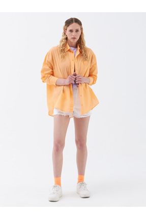 پیراهن نارنجی زنانه رگولار کد 654344948