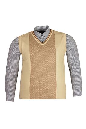 جلیقه سایز بزرگ بژ مردانه سایز بزرگ FaLa Jeans - کد 654392864