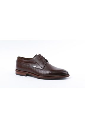 کفش کلاسیک قهوه ای مردانه چرم طبیعی پاشنه کوتاه ( 4 - 1 cm ) پاشنه ضخیم کد 654404121