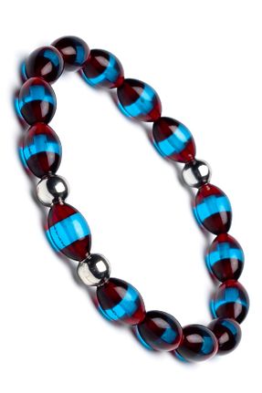دستبند جواهر زرشکی زنانه سنگ طبیعی OTTOTESBİH - کد 654415874