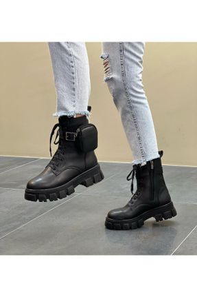 بوت مشکی زنانه ضد آب پاشنه ساده پاشنه متوسط ( 5 - 9 cm ) Gore-Tex کد 431031626