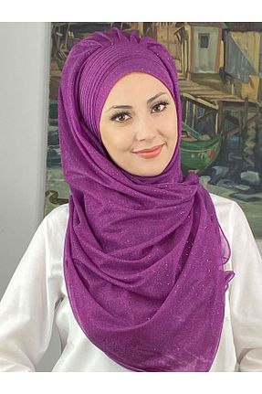 روسری صورتی شیفون BUTİKAMBAR - کد 653533029