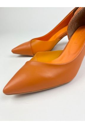 کفش پاشنه بلند کلاسیک نارنجی زنانه پاشنه نازک پاشنه متوسط ( 5 - 9 cm ) کد 654215027