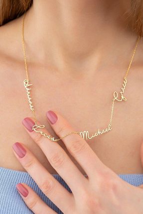 گردنبند نقره طلائی زنانه 925 عیار N!da Jewelry - کد 654361069