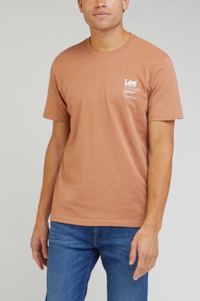 تی شرت نارنجی مردانه رگولار یقه گرد پنبه (نخی) کد 654456721