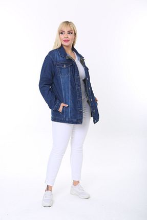 کت سایز بزرگ سرمه ای زنانه بدون آستر EYLÜL BUTİK - کد 654741567