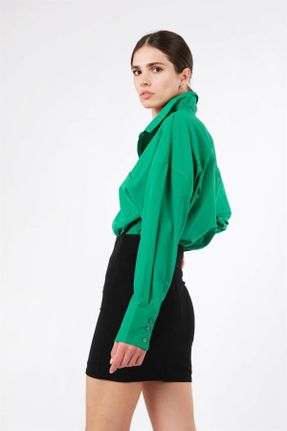 پیراهن سبز زنانه اورسایز کد 238996125