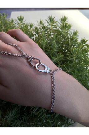 دستبند جواهر طوسی زنانه روکش نقره کد 655627834