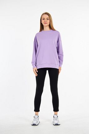 سوئیشرت بنفش زنانه ساده LEVİNA - کد 656074718