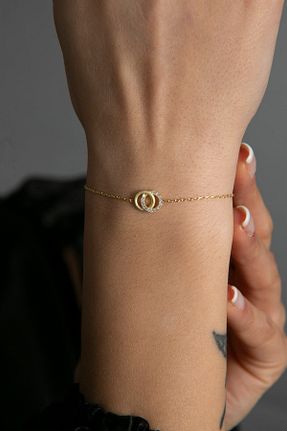 دستبند نقره طلائی زنانه 925 عیار Elika Silver - کد 655304588