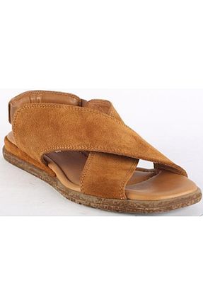 صندل قهوه ای زنانه پاشنه تخت MARİNE SHOES - کد 655455687