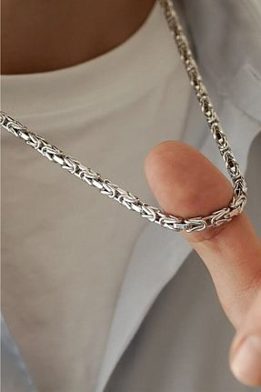 گردنبند طلا سفید مردانه 14 عیار ALTINTAŞ KUYUMCULUK - کد 656112830