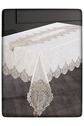رومیزی قهوه ای کتان ÇeyizHan - کد 655574310