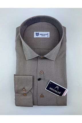 پیراهن بژ مردانه رگولار MEGALDİ - کد 656070119