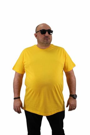 تی شرت زرد مردانه سایز بزرگ کد 656136483