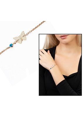 دستبند نقره صورتی زنانه 8 عیار Genel Markalar - کد 656153090