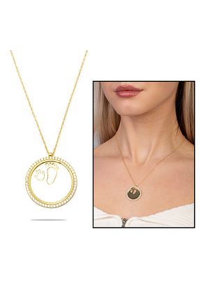 گردنبند نقره طلائی زنانه 925 عیار Genel Markalar - کد 656156734