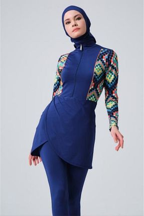 مایو حجاب سرمه ای زنانه چاپی Alfasa - کد 656087782