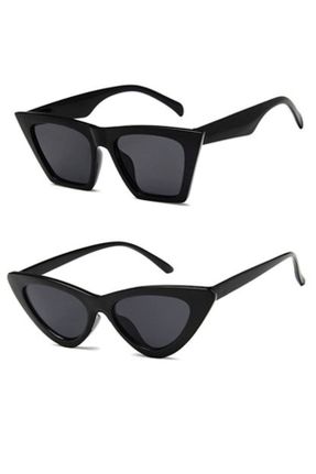 عینک آفتابی مشکی زنانه 57 UV400 پلاستیک گربه ای کد 48005140