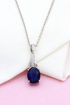 گردنبند نقره آبی زنانه 925 عیار Akyüz Gümüş - کد 656885543