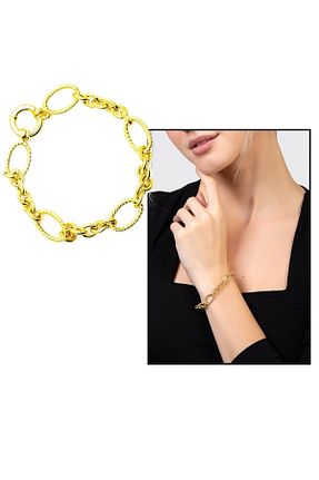 دستبند نقره طلائی زنانه 925 عیار Tesbihane - کد 656159024