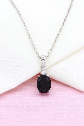 گردنبند نقره مشکی زنانه 925 عیار Akyüz Gümüş - کد 656658994