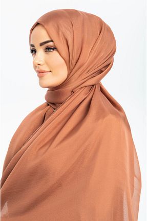 شال قهوه ای زنانه ابریشم LAVİNİST - کد 85963711