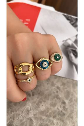 انگشتر نقره طلائی زنانه زیرکن Bysevisilver - کد 86250139
