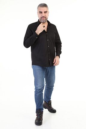 پیراهن مشکی مردانه رگولار YmzModa - کد 86570697