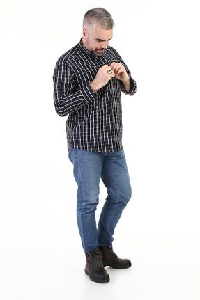 پیراهن مشکی مردانه رگولار YmzModa - کد 86576295