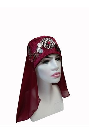 کلاه زرشکی زنانه مخمل DilekKostüm - کد 86783995
